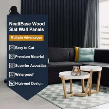 NeatiEase Wood Slat Wall Panels, Stylish & Soundproof