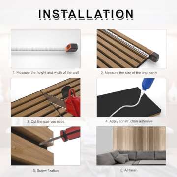 NeatiEase Wood Slat Wall Panels, Stylish & Soundproof