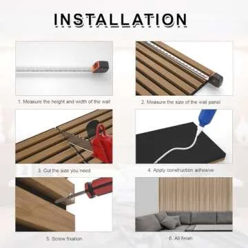 NeatiEase Wood Slat Wall Panels, Stylish & Soundproof