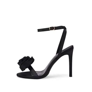 Womens Open Toe Heeled Sandals Flower Ankle Buckle Strap Stiletto High Heels Comfort Slingback Summer Dress Shoes