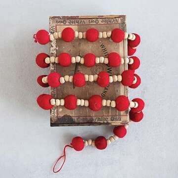 Creative Co-Op 72" Wool Felt Ball Garland for Every Occasion