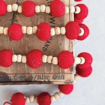Creative Co-Op 72" Wool Felt Ball Garland for Every Occasion