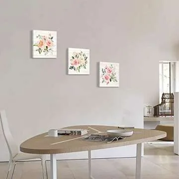 Elegant Pink Floral Canvas Art for Home Decoration