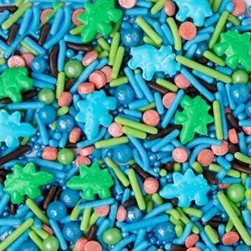 Sweets Indeed - Holiday Sprinkle Mix - Christmas Sprinkles for Baking - Holiday Cupcake and Cake Topper - Gingerbread Houses - Cake Decorating (Dinosaur)