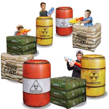 NINOSTAR Army Boxes Combat Battlefield Inflatables, Compatible with Laser tag, Water Gun, Dart Gun, Perfect for Boys and Girls Birthday Activities. by Ninostar