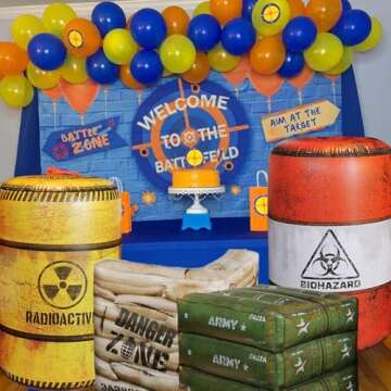 NINOSTAR Army Boxes Combat Battlefield Inflatables, Compatible with Laser tag, Water Gun, Dart Gun, Perfect for Boys and Girls Birthday Activities. by Ninostar