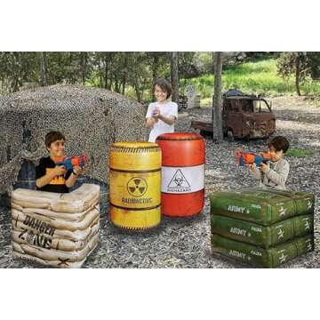 NINOSTAR Army Boxes Combat Battlefield Inflatables, Compatible with Laser tag, Water Gun, Dart Gun, Perfect for Boys and Girls Birthday Activities. by Ninostar