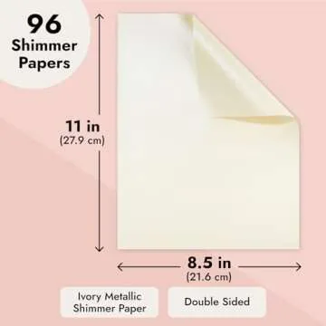Best Paper Greetings Ivory Metallic Paper - 96 Sheet Shimmer Papers, Letter Size 8.5x11, Double Sided, Laser Printer Compatible, Perfect for Wedding, Baby Shower, Birthday Invitations, Craft