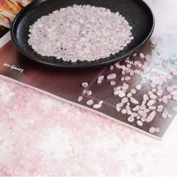 Anjiucc Rose Quartz Tumbled Chips for Crafts and Healing