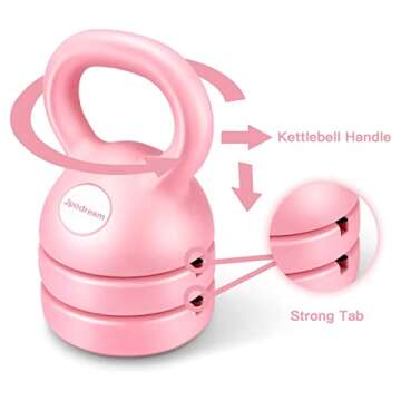 Adjustable Kettlebell Weight Sets 5-12lbs: 4-in-1 Kettlebell (5lbs 8lbs 9lbs 12lbs for Choose) | Great for Home Gym Full-Body Workout Strength Training Weight Loss 1