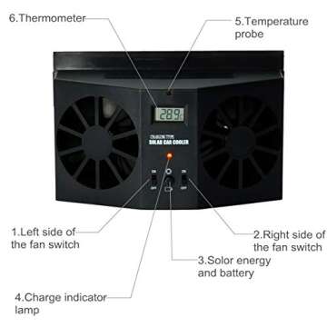 MASO Solar Powered Car Exhaust Fan - Efficient Air Purifier & Odor Eliminator