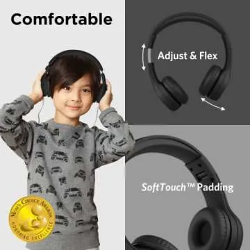 LilGadgets Connect+ Wired Kids Headphones for School with Microphone, Volume Limiting & Noise Reduct...