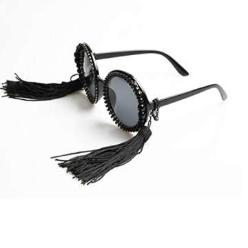 Colygamala Women's fashion retro tassel baroque pearl sunglasses beach eye glasses