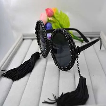 Stylish Colygamala Fringed Rhinestone Sunglasses for Women