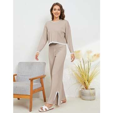 Stylish Dqbeng Two Piece Sweater Set for Women