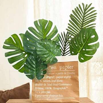 78 Piece Artificial Tropical Leaves for Vibrant Decor
