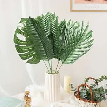 78 Piece Artificial Tropical Leaves for Vibrant Decor