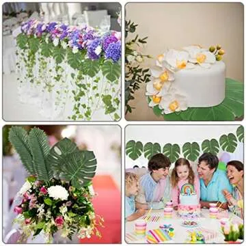 78 Piece Artificial Tropical Leaves for Vibrant Decor