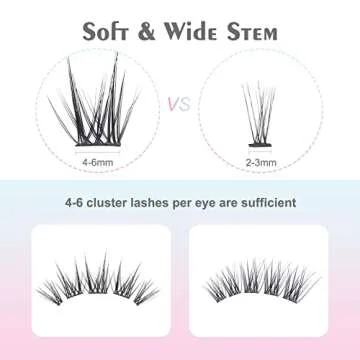 DF Cluster Lashes 144 Pcs D Curl Individual Lash Clusters 10-16mm Mixed DIY Lash Extensions Soft Volume Individual Lash Extensions Self-application DIY Lashes at Home - Rose 5