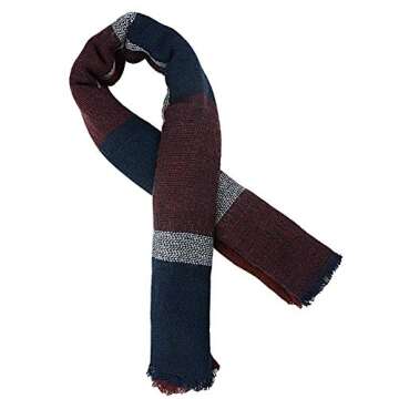 Century Star Stylish Plaid Scarf Soft Oversized Scarves Warm Cozy Blanket Winter Shawl Navy Red One ...