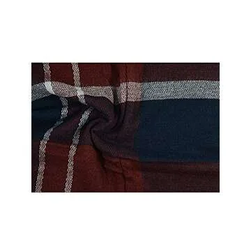 Century Star Stylish Plaid Scarf Soft Oversized Scarves Warm Cozy Blanket Winter Shawl Navy Red One Size