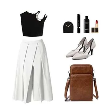 myfriday Small Crossbody Cell Phone Bags for Women, Leather Shoulder Handbags and Purses with 6 Card slots