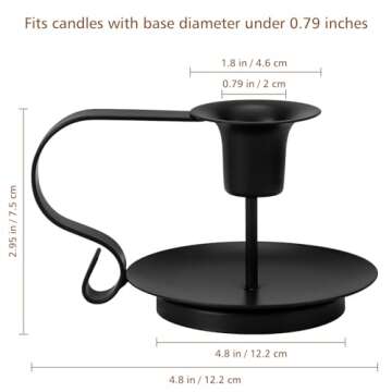 Taper Candle Holders, 2 Count Candlestick Holders, Black Candle Holder Decor
