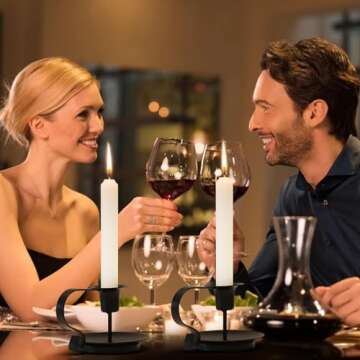 Taper Candle Holders, 2 Count Candlestick Holders, Black Candle Holder Decor