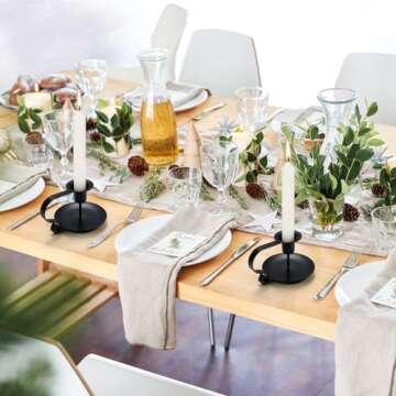 Taper Candle Holders, 2 Count Candlestick Holders, Black Candle Holder Decor