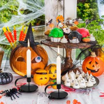 Taper Candle Holders, 2 Count Candlestick Holders, Black Candle Holder Decor