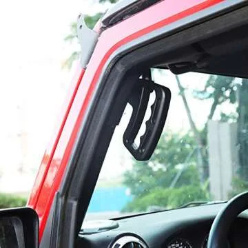 Voodonala Top Hard Grab Handle Bar Matte Surface Black Metal Install Grab Handle for Jeep Wrangler JK JKU Sports,Freedom,Sahara,Rubicon& Unlimited 2010-2018(JL not Suitable)