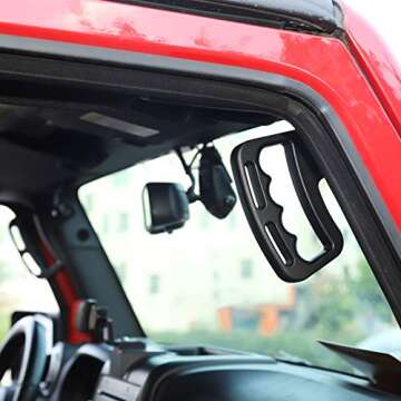 Voodonala Top Hard Grab Handle Bar Matte Surface Black Metal Install Grab Handle for Jeep Wrangler JK JKU Sports,Freedom,Sahara,Rubicon& Unlimited 2010-2018(JL not Suitable)