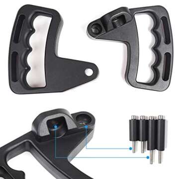 Voodonala Top Hard Grab Handle Bar Matte Surface Black Metal Install Grab Handle for Jeep Wrangler JK JKU Sports,Freedom,Sahara,Rubicon& Unlimited 2010-2018(JL not Suitable)