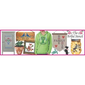 Folk Art Birds Stencil Template - 8" x 9" for Crafts