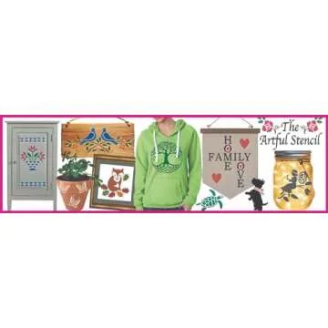 Folk Art Birds Stencil Template - 8" x 9" for Crafts