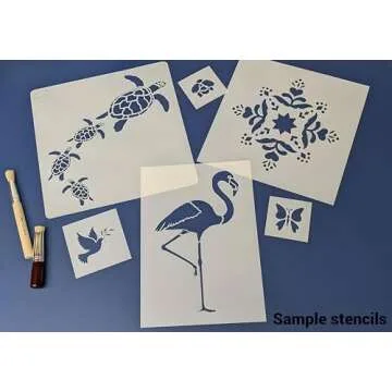 Folk Art Birds Stencil Template - 8" x 9" for Crafts