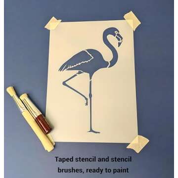 Folk Art Birds Stencil Template - 8" x 9" for Crafts