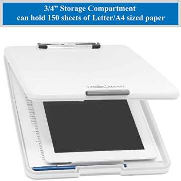 Think2Master Sturdy Plastic Storage Clipboard - Durable & Versatile