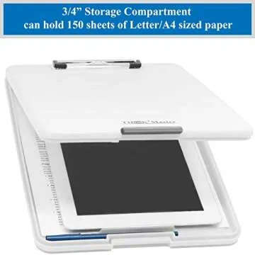 Think2Master Sturdy Plastic Storage Clipboard - Durable & Versatile