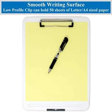 Think2Master Sturdy Plastic Storage Clipboard - Durable & Versatile