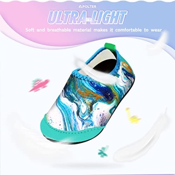 Apolter Baby Boys and Girls Swim Water Shoes Barefoot Aqua Socks Non-Slip for Beach Pool Toddler Kids