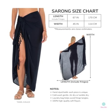 Shu-Shi Women's Beach Sarong Cover-Up – Versatile & Lightweight