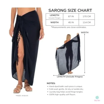 Shu-Shi Women's Beach Sarong Cover-Up – Versatile & Lightweight