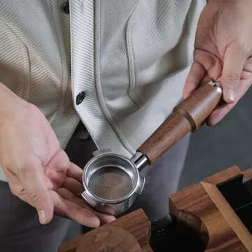 KNODOS Breville Espresso Machine Accessories Set 54mm Walnut Bottomless Portafilter,Calibrated Tamper, Coffee Distributor, WDT Tool, Espresso Funnel and Filter