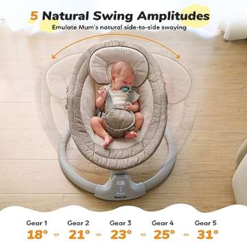 Ezebaby Baby Swings for Infants, Portable Baby Swing for Newborn, with Remote Control, 5 Swing Ampli...
