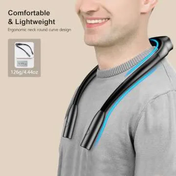 Gritin LED Neck Reading Light,Book Light for Reading in Bed-Eye Caring 3 Colors, Dimmable Brightness, Bendable Arms, 80+Hrs Runtime, Neck Round Design, Comfortable &Lightweight for Crafting, Knitting