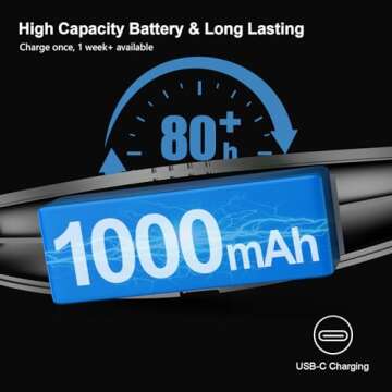 Gritin LED Neck Reading Light,Book Light for Reading in Bed-Eye Caring 3 Colors, Dimmable Brightness, Bendable Arms, 80+Hrs Runtime, Neck Round Design, Comfortable &Lightweight for Crafting, Knitting