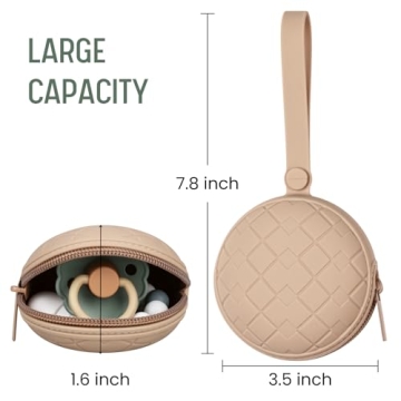 Silicone Pacifier Holder Case, Pack of 3 Baby Silicone Pacifier Holder for Boys & Girls, Portable Silicone Pacifier Container Case (Color 2)