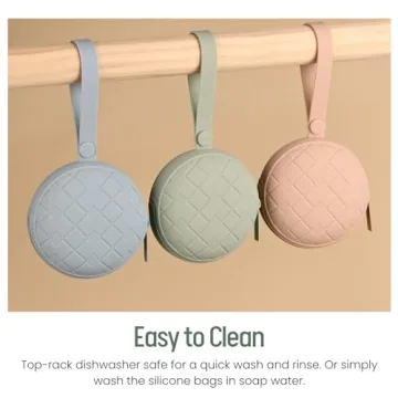 Silicone Pacifier Holder Case, Pack of 3 Baby Silicone Pacifier Holder for Boys & Girls, Portable Silicone Pacifier Container Case (Color 2)