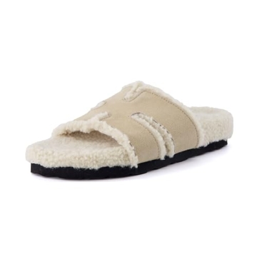 CUSHIONAIRE Cuddle Fur Slippers for Women - Faux Shearling & Memory Foam Comfort